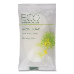 Eco By Green Culture Facial Soap Bar, Clean Scent, 0.71 oz, 500/Carton