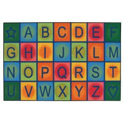 Carpets for Kids® KID$Value Rugs™ Simple Alphabet Blocks Activity Rug, 4' x 6' , Blue