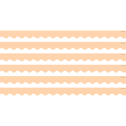 Teacher Created Resources Scalloped Border Trim Packs, 35’, Peach, Set Of 6 Packs