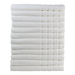 1888 Mills Naked Cotton/Tencel Modal Bath Sheets, 35" x 70", White, Pack Of 24 Bath Sheets