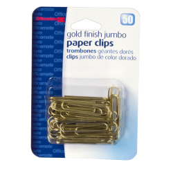 OIC® Paper Clips, Box Of 50, Jumbo, Gold