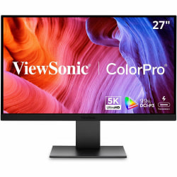 ViewSonic VP2788-5K 27 Inch 5K Mac-Ready Monitor with 100% sRGB, 99% DCI-P3, Pantone Validated, Advanced Ergonomics, Thunderbolt 4, USB Hub, HDMI, and DP for Home and Office - 27" Viewable - In-plane Switching (IPS) Technology - LED Backlight
