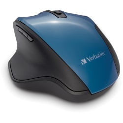 Verbatim Silent Ergonomic Wireless Blue LED Mouse - Dark Teal - Blue LED/Optical - Wireless - Radio Frequency - 70244