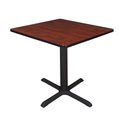 Regency Cain Square X-Base Breakroom Table, 29"H x 30"W x 30"D, Cherry/Black