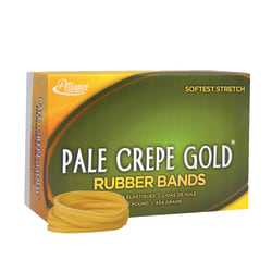 Alliance Rubber Pale Crepe Gold® Rubber Bands, #32, 3" x 1/8", 1 Lb, Box Of 1,100
