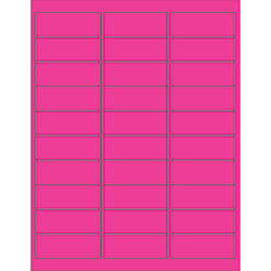 Tape Logic® Permanent Labels, LL173PK, Rectangle, 2 5/8" x 1", Fluorescent Pink, Case Of 3,000