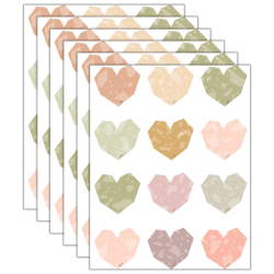 Teacher Created Resources Mini Accents, Terrazzo Tones Hearts, 36 Accents Per Pack, Set Of 6 Packs