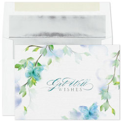 Custom Get Well Greeting Cards With Blank Foil-Lined Envelopes, 7-7/8" x 5-5/8", Watercolor Well Wishes, Box Of 25 Cards