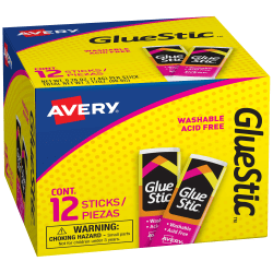 Avery® Permanent Glue Stic™, Washable, Nontoxic, 0.26 Oz, 1 Glue Stick