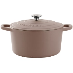 Crock-Pot Artisan 5-Quart Enameled Cast Iron Dutch Oven, Matte Dusty Pink