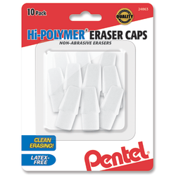 Pentel® Hi-Polymer Erasers, White, Pack Of 10