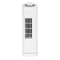 Optimus® 3-Speed Portable Ultra-Slim Desktop Oscillating Tower Fan, 14-In., White
