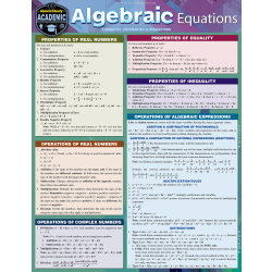 QuickStudy Guide, Algebraic Equations