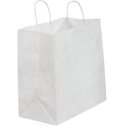 Partners Brand Paper Shopping Bags, 13"W x 7"D x 13"H, White, Case Of 250