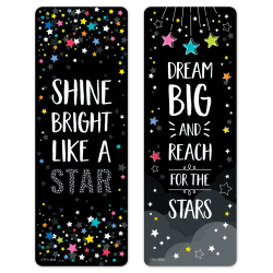 Creative Teaching Press Bookmarks, 7"H x 2-1/2"W x 1/16"D, Star Bright Positive Mindset, 30 Bookmarks Per Pack, Bundle Of 6 Packs