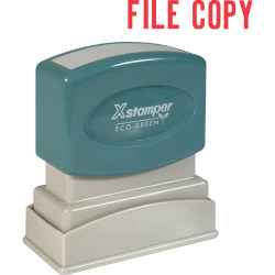 Xstamper® One-Color Title Stamp, Pre-Inked, "File Copy", Red