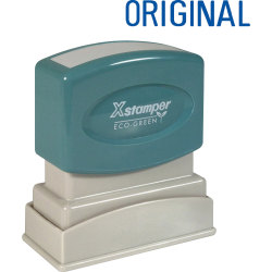 Xstamper® One-Color Title Stamp, Pre-Inked, "Original", Blue