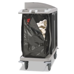 Rubbermaid® Commercial Zippered Vinyl Cleaning Cart Bag for Rubbermaid Commercial 6189, 6190, 6191, 6192, 9T19, 25 gal, 17" x 10.5" x 33", Brown