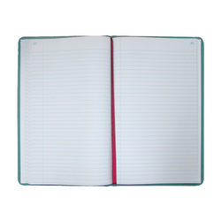 National® Brand Sewn Canvas Account Book, 12 1/8" x 7 5/8", 50% Recycled, Green, 35 Lines Per Page, Book Of 150 Pages