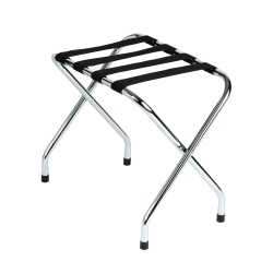 Hospitality 1 Source Metal Luggage Racks, 20"H x 22"W x 17"D, Chrome, Pack Of 4 Racks