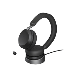 Jabra Evolve2 75 Wireless On-ear Stereo Headset - USB-C - Unified Communication - With Charging Stand - 27599989889