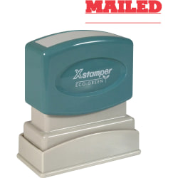 Xstamper® One-Color Title Stamp, Pre-Inked, "Mailed", Red