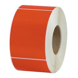 Partners Brand Color Thermal Transfer Labels, THL130RD, Rectangle, 4" x 6", Red, 1,000 Labels Per Roll, Pack Of 4 Rolls