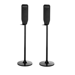 Alpine Industries Stainless Steel Universal Sanitizer And Soap Dispenser Stands, 55"H x 14-1/2"W x 4-7/8"D, Black, Pack Of 2 Stands