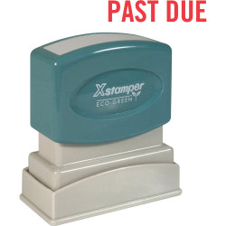 Xstamper® One-Color Title Stamp, Pre-Inked, "Past Due", Red