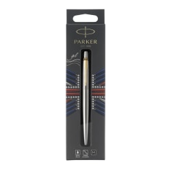 Parker® Jotter Gel Pen, Medium Point, 0.7 mm, Stainless-Steel/Gold Barrel, Black Ink