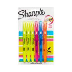 Sharpie® Accent® Pocket Highlighters, Assorted, Pack Of 6