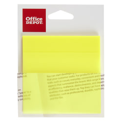 Office Depot® Brand Translucent Sticky Notes, 3" x 3", Yellow, Pad Of 50 Notes