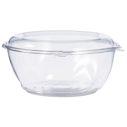 Dart® SafeSeal™ Tamper-Resistant Tamper-Evident Bowls With Dome Lids, 64 Oz, Clear, Carton Of 100 Bowls
