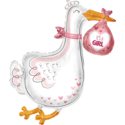 Amscan Baby Foil Balloon, 36", It's A Girl Stork