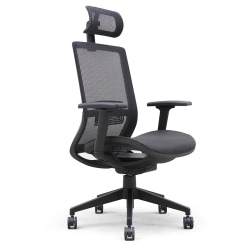 Boss Office Products The Breeze Ergonomic Mesh High-Back Executive Office Chair, Black