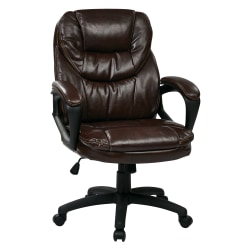 Office Star™ Work Smart™ High-Back Chair, FL660 Series, Chocolate/Black