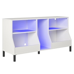 Ntense Falcon Youth Gaming TV Stand With ARGB LED Lights, 24-7/8"H x 47-11/16"W x 15-3/4"D, White
