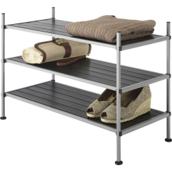 Whitmor 6779-4579 Storage Rack - 3 Tier(s) - Floor - Sturdy, Heavy Duty, Breathable, Stackable - Metal, Fabric, Resin - 1 Each