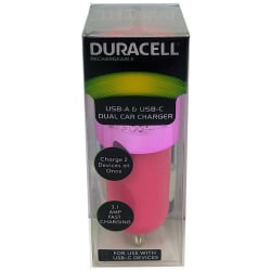 Duracell® Dual Car Charger, Pink, LE2322