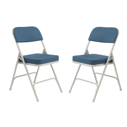 National Public Seating 3200 Series Deluxe Upholstered Folding Chairs, Regal Blue, Set Of 2 Chairs