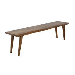 Coast to Coast Mila Solid Wood Live Edge Dining Bench, 19"H x 64"W x 17"D, Brownstone Nut Brown