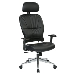 Office Star™ Space Seating 32 Series Ergonomic Eco Leather High-Back Manager's Chair, Black