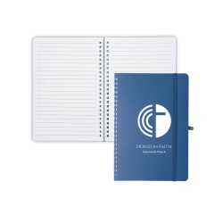 Custom 1-Color Compact Repreve®Ocean Recycle Notebooks/Journals, 5" x 7", Wide Ruled, 80 Sheets, Assorted Colors, Box Of 60