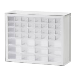 Iris 44-Drawer Parts Cabinet, 15-1/2"H x 19-1/2"W x 7"D, White/Clear