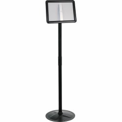 Kantek Floor Stand Sign Holder, Portrait/Landscape, 51"H, Black