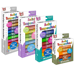 The Pencil Grip Kwik Stix Solid Tempera Paint Sticks, Earth/Jewel/Pastel Tones, Pack Of 38 Sticks