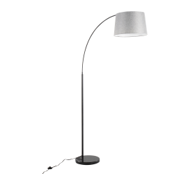 Lumisource March Floor Lamp, 74"H, Gray Shade/Black Marble/Black Base