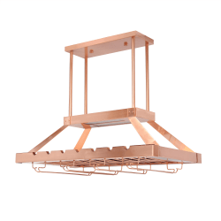 Elegant Designs 2-Light LED Overhead Wine Rack Lamp, Copper