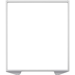Ghent Floor Partition With Aluminum Frame, 53-7/8"H x 48"W x 2"D, White