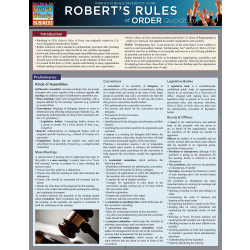 QuickStudy Guide, Robert's Rules of Order